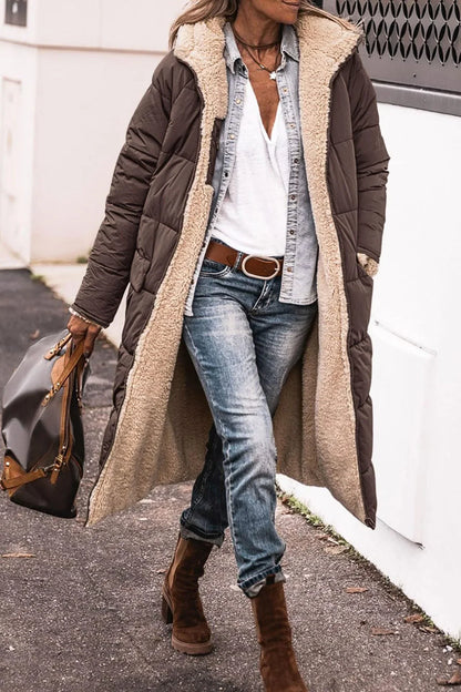 Marlowe | Women's Reversible Puffer Hooded Sherpa Coat