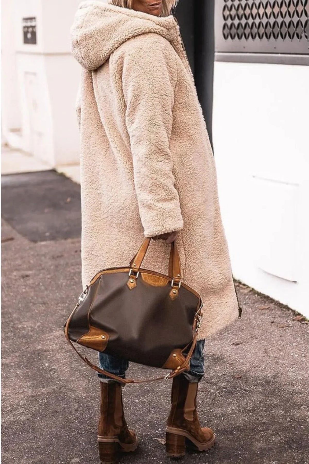 Marlowe | Women's Reversible Puffer Hooded Sherpa Coat