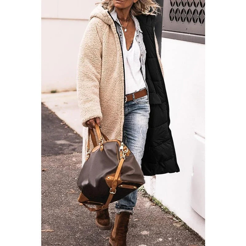 Marlowe | Women's Reversible Puffer Hooded Sherpa Coat