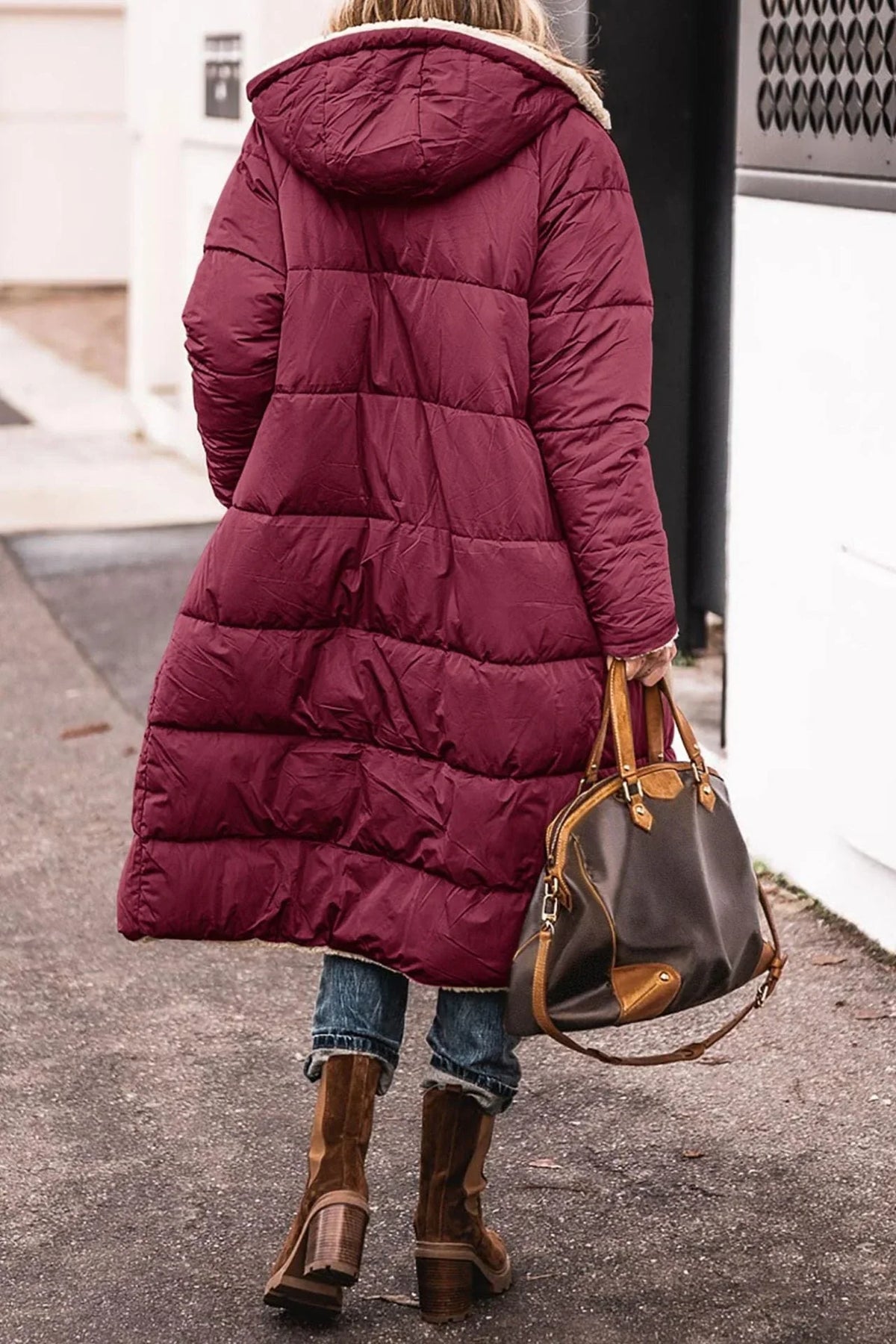 Marlowe | Women's Reversible Puffer Hooded Sherpa Coat