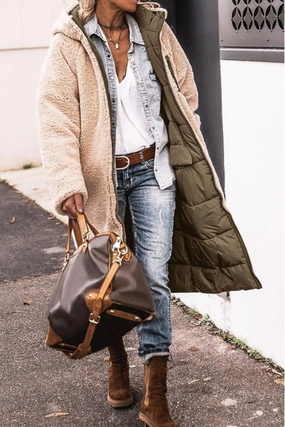 Marlowe | Women's Reversible Puffer Hooded Sherpa Coat