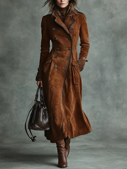 Avalon | Women's Double-Breasted Suede-Look Coat