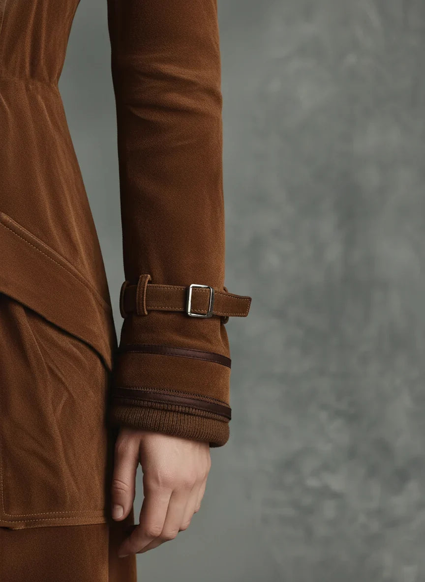 Avalon | Women's Double-Breasted Suede-Look Coat