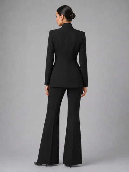 Sylvie | Women's Stand Collar Blazer Trouser Suit