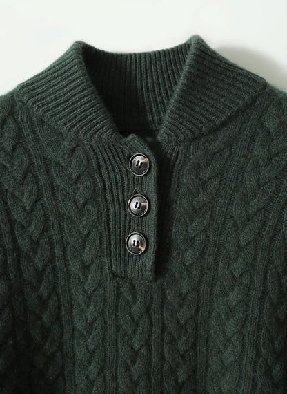 Farrow | Women's Cable Knit Half-Button Sweater