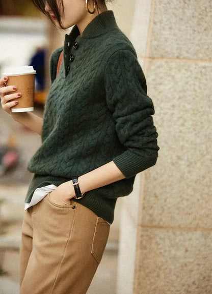 Farrow | Women's Cable Knit Half-Button Sweater