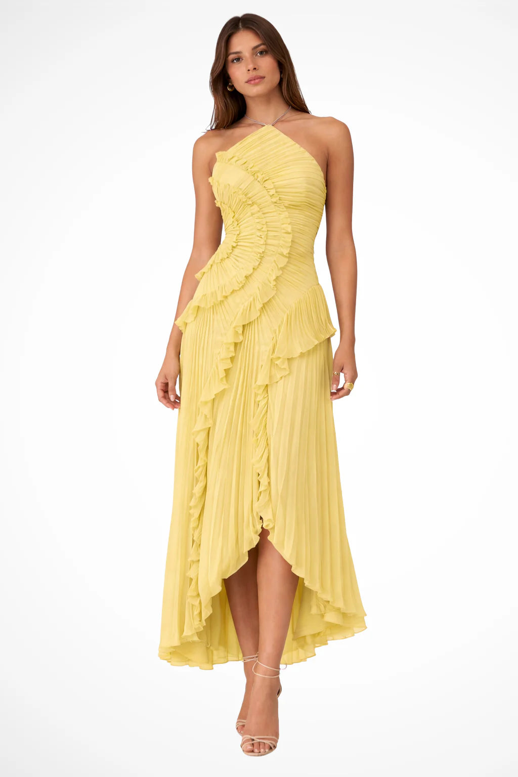 Aurelia | Sun-Drenched Pleated Chiffon Gown