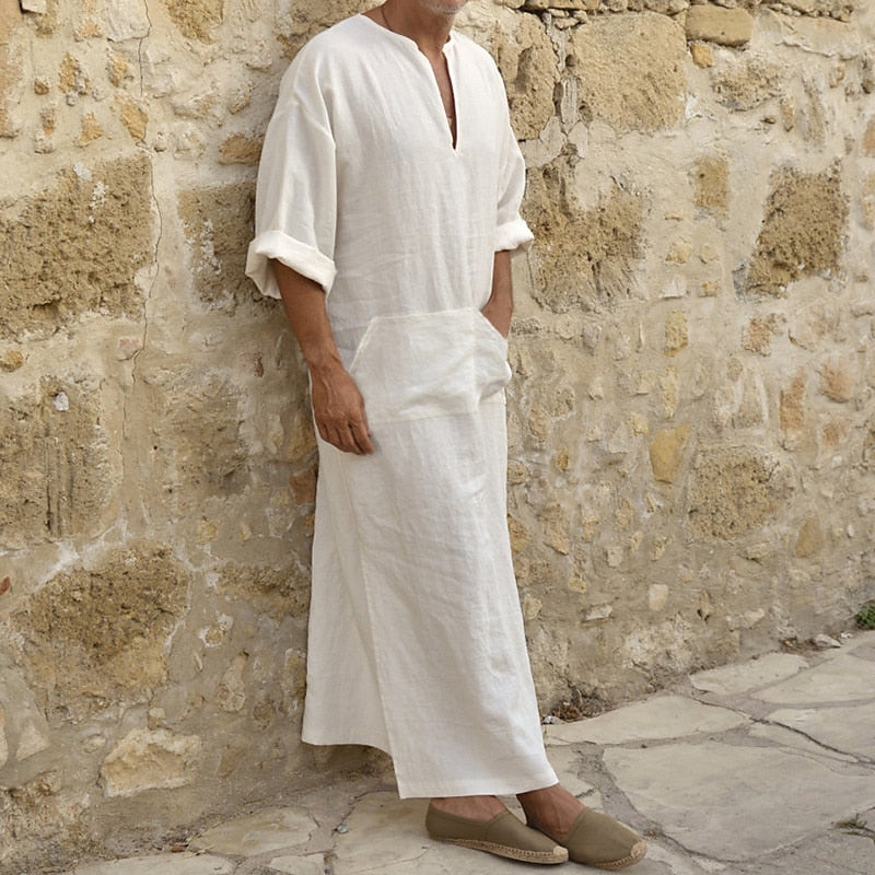 Linen Kaftan Robe — Effortless Comfort with a Timeless, Refined Look