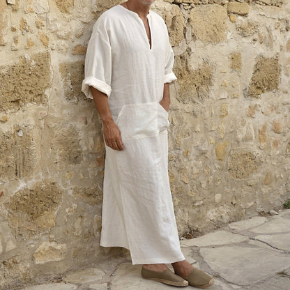 Linen Kaftan Robe — Effortless Comfort with a Timeless, Refined Look